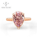 Fashion classic 3.5 carats gemstone ring wedding luxury pink diamond rings for women